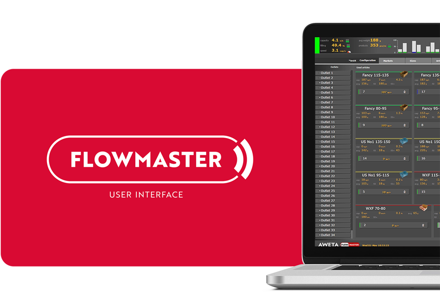 Aweta produce il software per mango "Flowmaster" per l'interfaccia utente