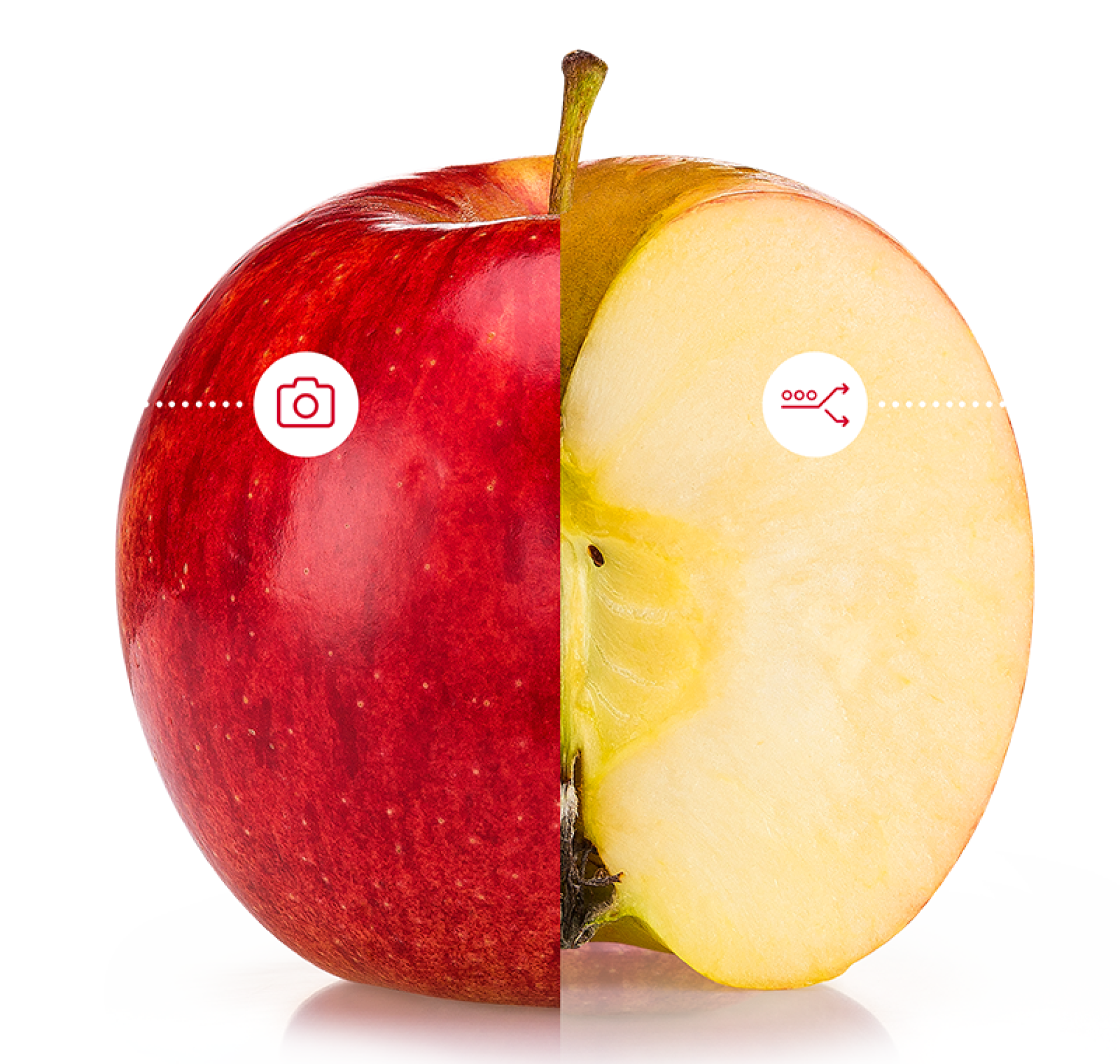 Aweta, deine Ernte: Apfel halb und halb